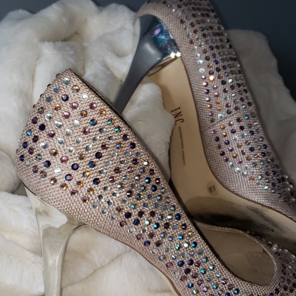 INC Iridescent Crystal Heels - Picture 2 of 6